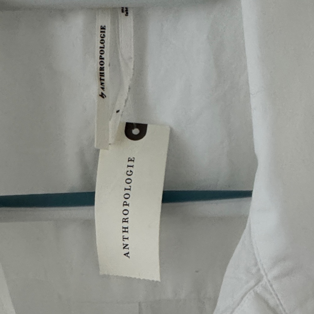 Anthropologie White Lightweight Popover Top - Picture 2 of 7